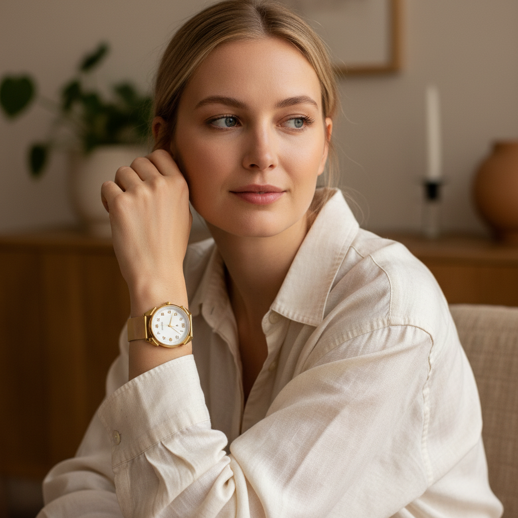 Ossel Gold White Mesh