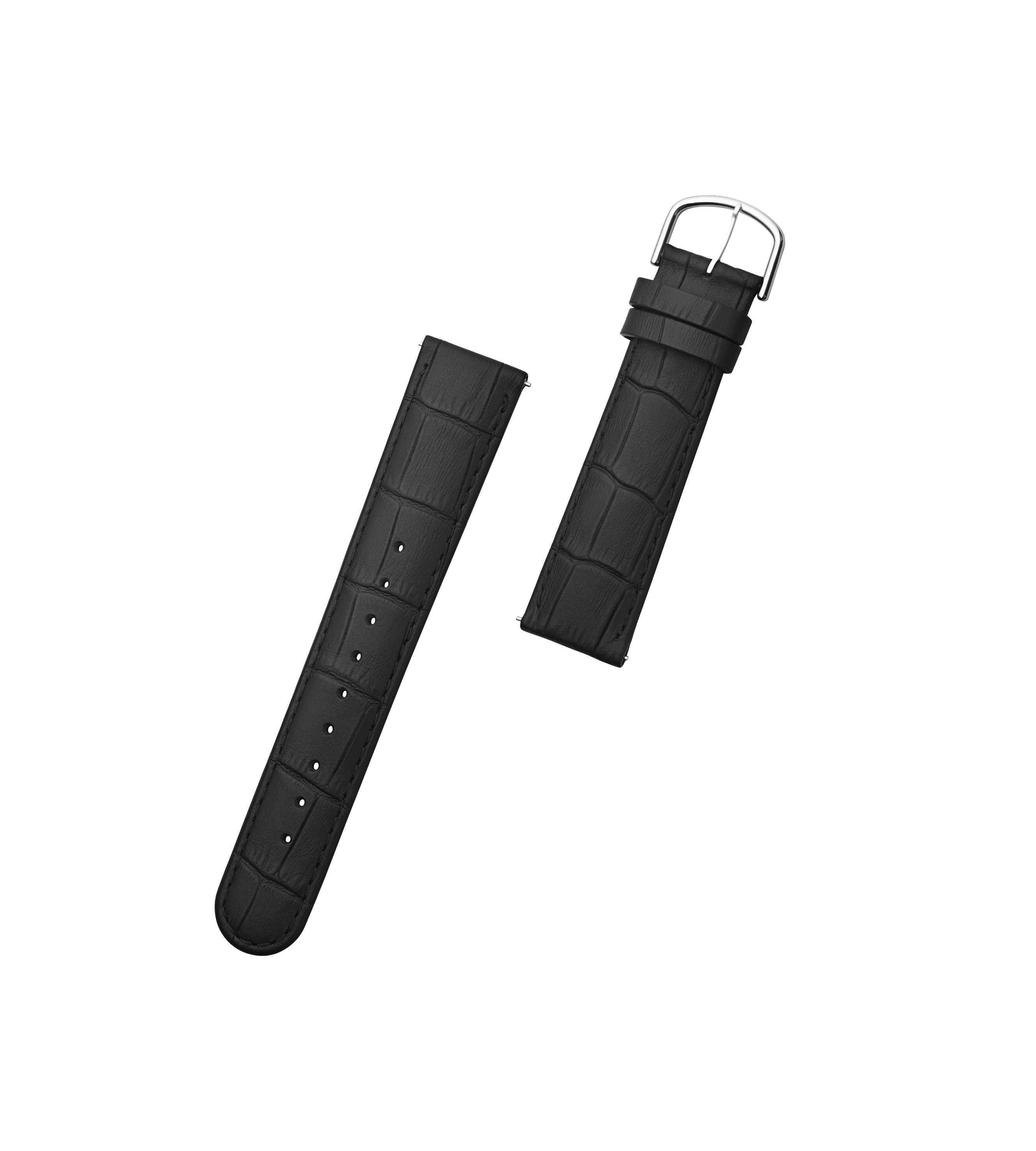 Ossel Silver Black læderrem